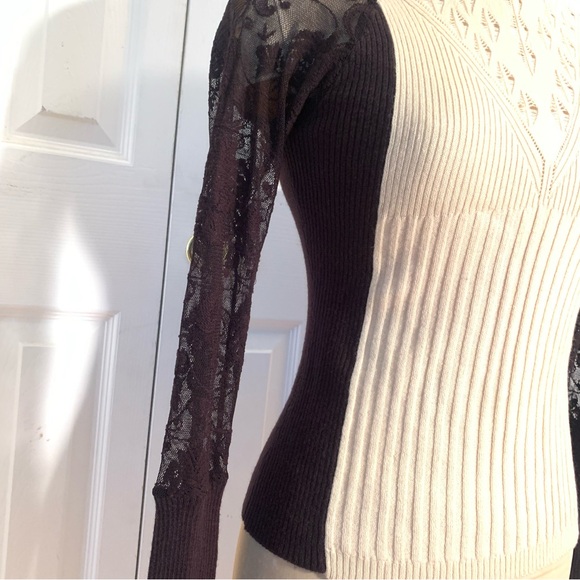 Yuka Wool mix and lace turtleneck sweater Size T2 - Picture 2 of 11